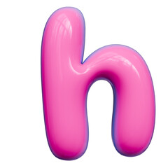 Alphabet, number and symbol 3d word render Pink Glossy Bubble Form