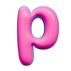 Alphabet, number and symbol 3d word render Pink Glossy Bubble Form