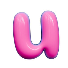Alphabet, number and symbol 3d word render Pink Glossy Bubble Form