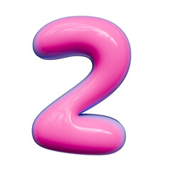 Alphabet, number and symbol 3d word render Pink Glossy Bubble Form