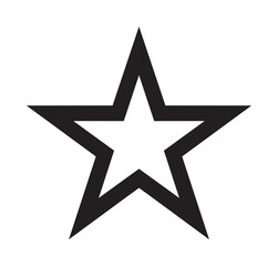 Star outline vector, bold five-pointed geometric black line art on white background — stock vector