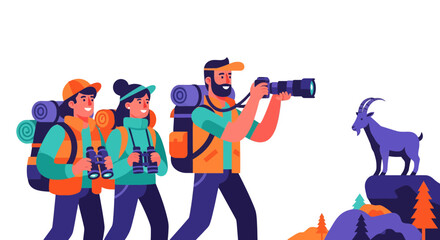 Adventurous Explorers Capture Amazing Wildlife Moments On A Mountain Expedition