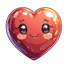 A cute animated heart with smile face.