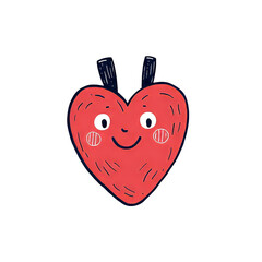 A cute animated heart with smile face.