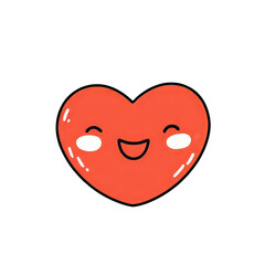 A cute animated heart with smile face.
