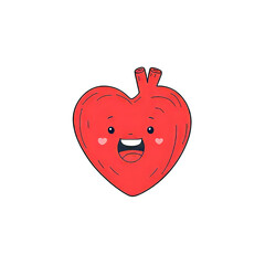 A cute animated heart with smile face.