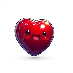 A cute animated heart with smile face.