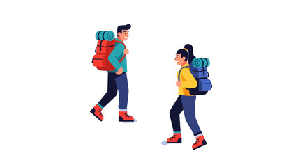 Obraz premium Adventurous Couple In Hiking Gear, Ready To Explore The Great Outdoors Together