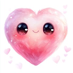 A cute animated heart with smile face.