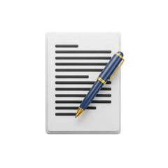 Writing and document isolated on transparent background