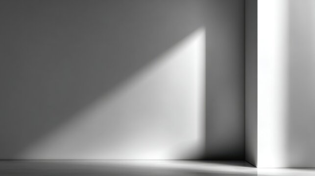 Minimalist Interior Scene with Soft Light and Shadows Creating a Calm Atmosphere in a Contemporary Space for Artistic Use and Design Inspiration
