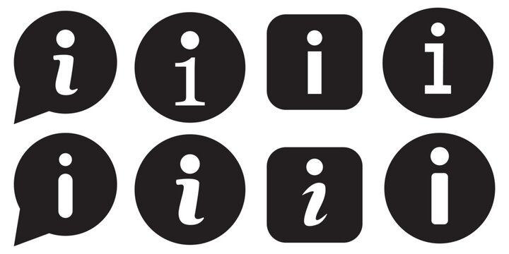 information icon set. info button. info symbol flat style. Information icon collection. Info icons Info Point Icon Black. Help Logo. Info simple set vector icon