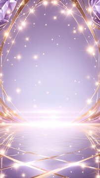 Abstract purple and gold light and shadow, Jewelry and diamond, Korean KPop style, wallpaper background illustration poster