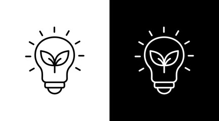 Green Energy White Icon Set Design