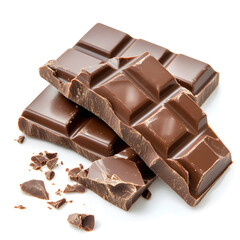 Chocolate Bar Broken In Half Isolated On White Background Design