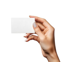 Clean Hand Holding Blank Card On White Isolated No Background Design