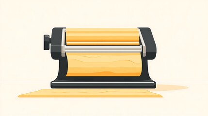 Culinary Flat Vector Of A Pasta Maker With Rolled Food Illustration