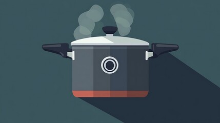 Flat Vector Of A Pressure Cooker With Ste Background Design