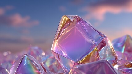 Purple and gold light and shadow, Jewelry and diamond, Korean KPop style, wallpaper background illustration poster