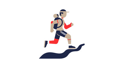 Fototapeta premium Adventurous Hiker Trailblazing Through Nature's Course With Backpack and Sporting Attire