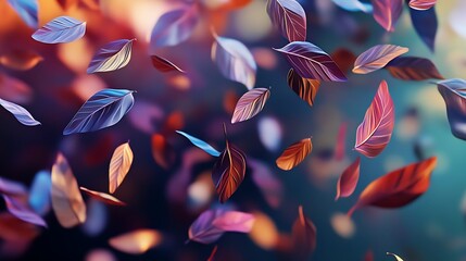Floating Abstract Forms Resembling Leaves Background Design