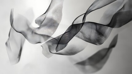 Floating Abstract Lines Resembling Ribbon Background Design