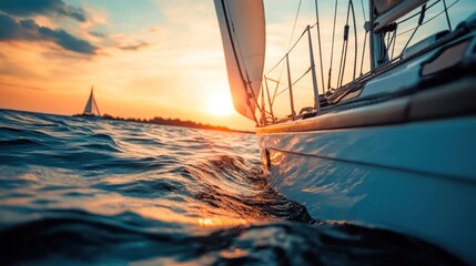 Sailing boat at sunset