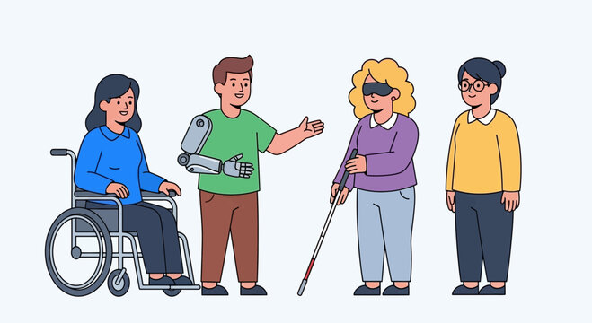 Celebrating diversity and inclusion with a group of people for International Day of Persons with Disabilities - Powered by Adobe