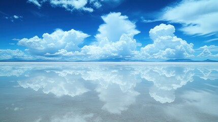 Serene, mirrored landscape