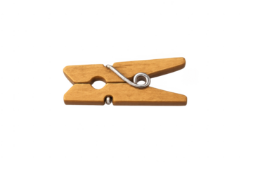 Wooden clothespin isolated on transparent background clipping path