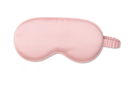 Pink silk sleep mask helping relaxation and good rest