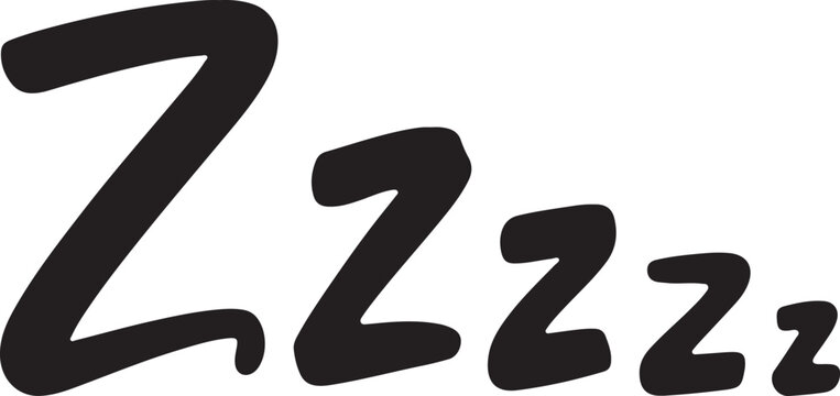 Sleep, sleeping text with z letter design, snoring sign graphic concept for bed