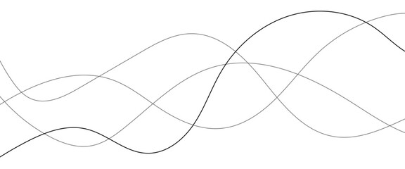 Technology abstract lines on white background. Undulate Grey Wave Swirl, frequency sound wave, twisted curve lines with blend effect