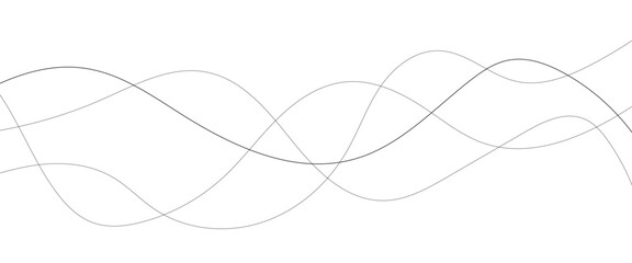 Technology abstract lines on white background. Undulate Grey Wave Swirl, frequency sound wave, twisted curve lines with blend effect