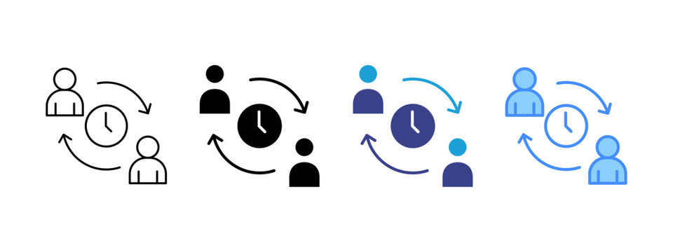 Shifting icon set multiple style collection