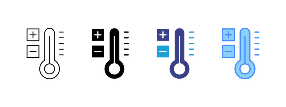 Temperature icon set multiple style collection