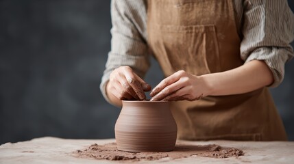Pottery Making: Hands Shaping Clay, Artisan Skill