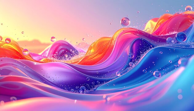 Dynamic abstract background featuring flowing metallic waves with vibrant silver and warm golden reflections, creating a smooth, liquid-like surface texture