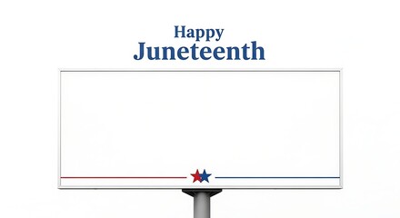 Juneteenth Banner Design Template with Red and Blue Stars