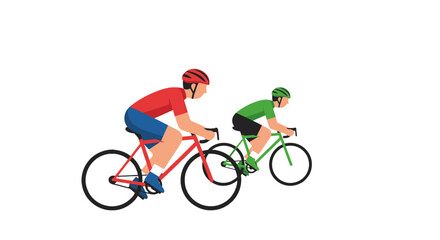 Naklejka premium Cyclists In Lively Races On Road Bikes During Athletic Competitions