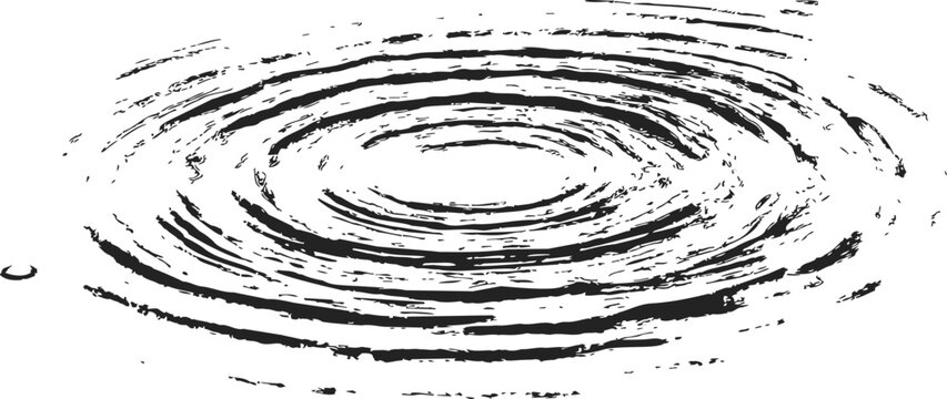 Water ripple sketch hand drawn concentric circles abstract surface pattern &mdash; stock vector