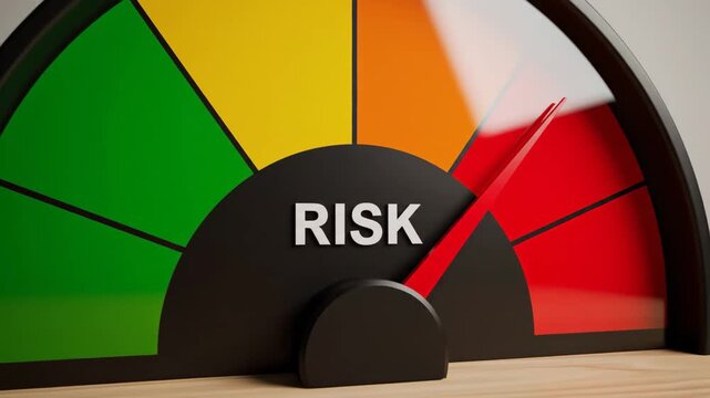 Risk Meter: Needle Pointing to High Risk