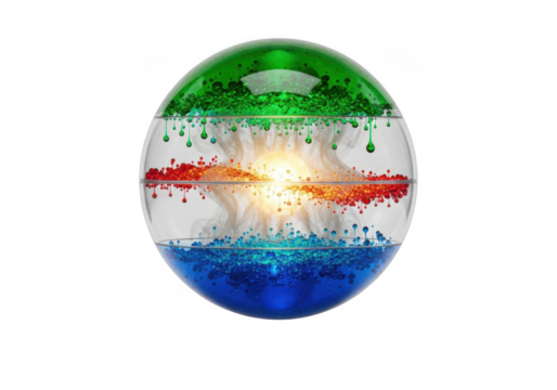Abstract colorful egg with swirling liquids isolated on transparent background - Powered by Adobe