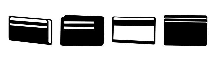 Fototapeta premium Row of four credit card sized health insurance cards showing different design elements and textures