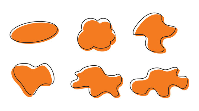 a collection of random round shapes with an orange drop shadow