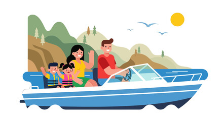 Family Boating Adventure: Enjoying Sun, Mountains, and Coastal Life Together