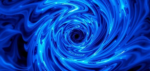 Abstract swirling blue vortex, cosmic energy flow, hypnotic spiral , light, repeat