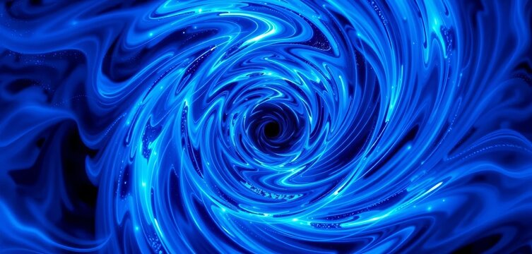 Abstract swirling blue vortex, cosmic energy flow, hypnotic spiral , light, repeat
