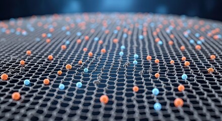 Explore cutting-edge nanotechnology with this stunning molecular grid, perfect for illustrating advancements in material science, and futuristic technology concepts