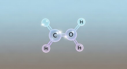 Dynamic molecular structure visualization representing scientific innovation and chemical bonding for educational or research purposes